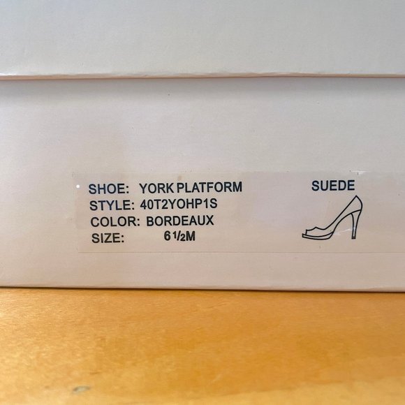 Michael Kors York Platform Suede Peeptoe Pumps in Bordeaux, 6.5M - Picture 13 of 13